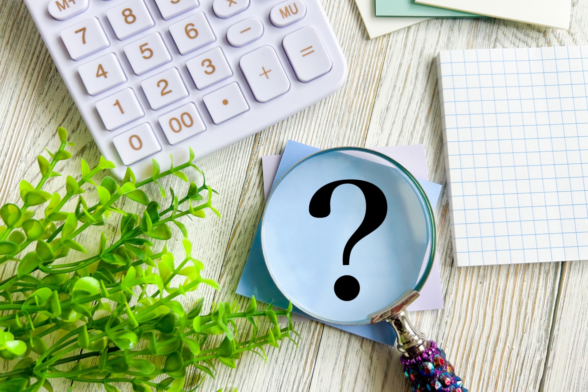 はてなマークと虫眼鏡