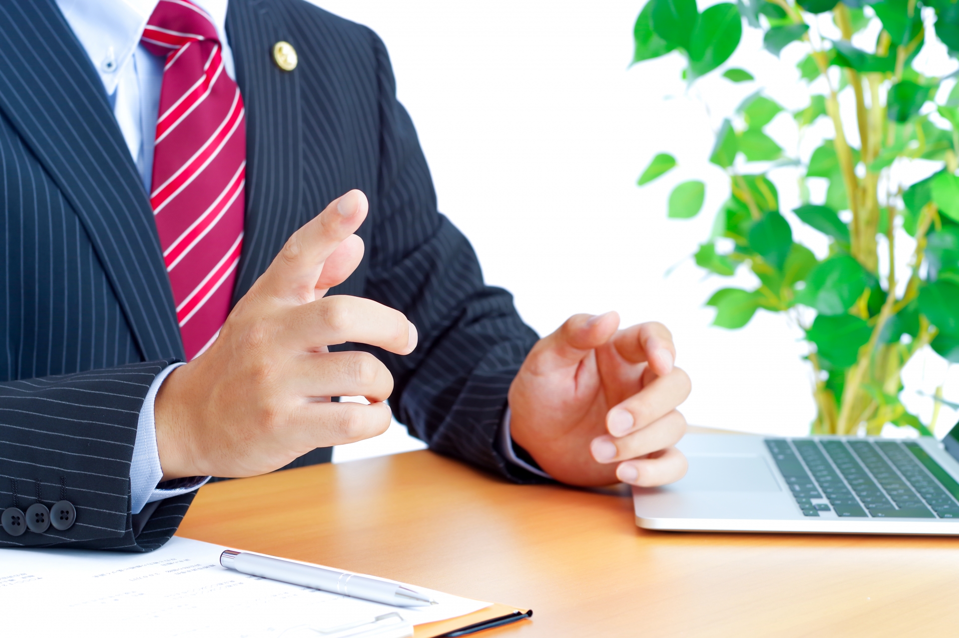 説明をする弁護士