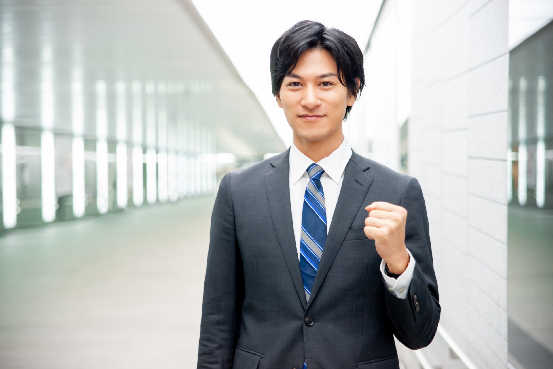 軽くガッツポーズ