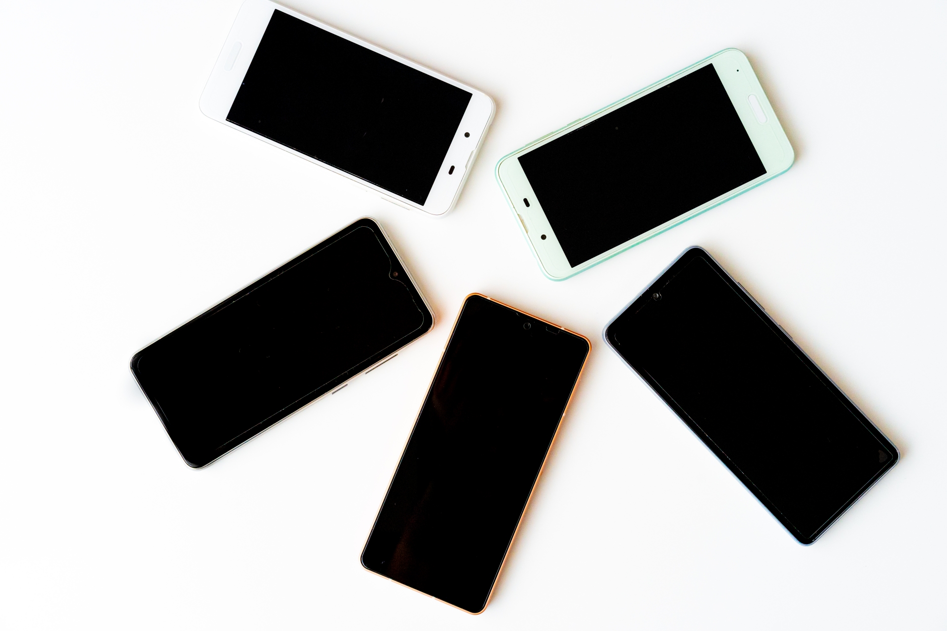 5台のスマホ