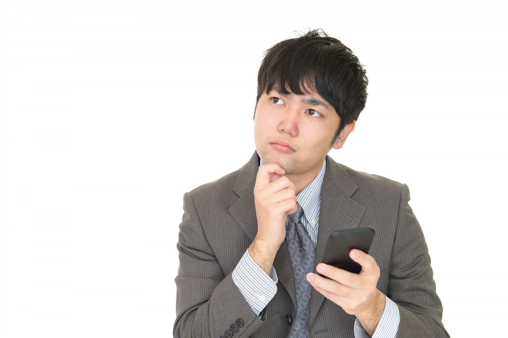 男性　スマートフォン