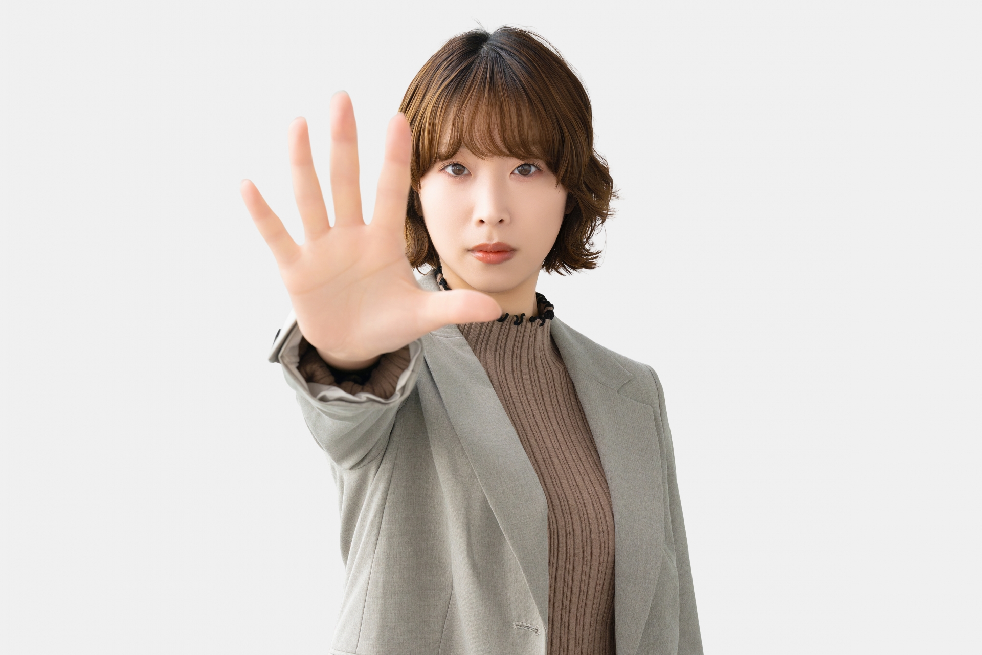 ストップ!制止する女性