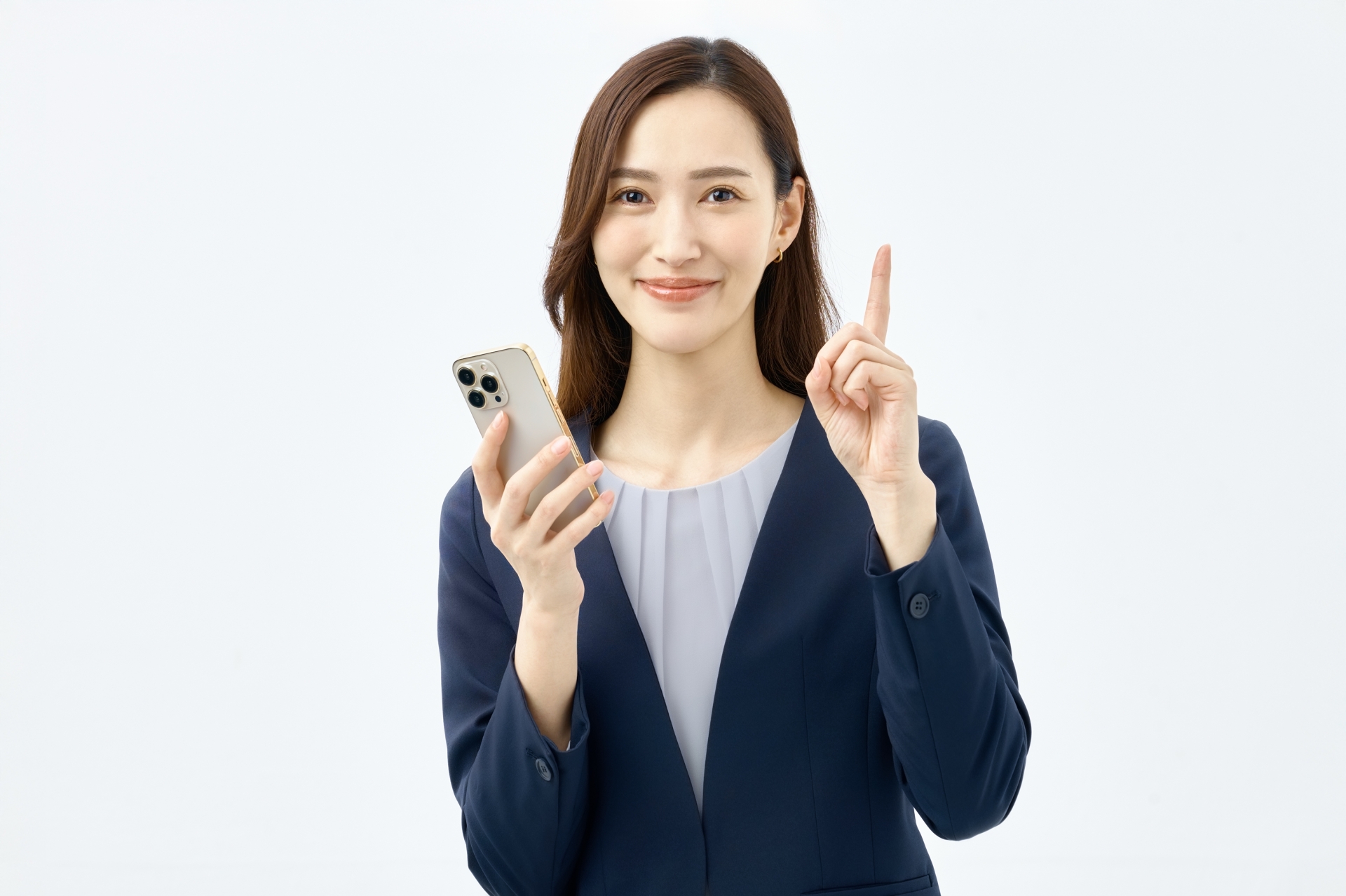 対処法を示す女性