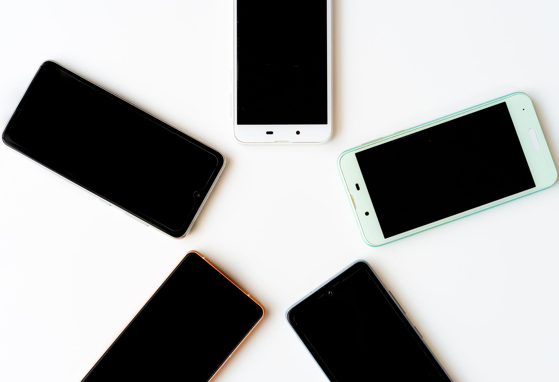 5つのスマホ